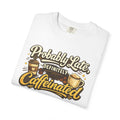 Coffee Lover T-Shirt — "Probably Late, Definitely Caffeinated" Graphic Tee